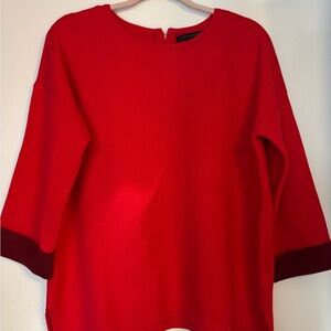 Red 3/4 Sleeve Sweater